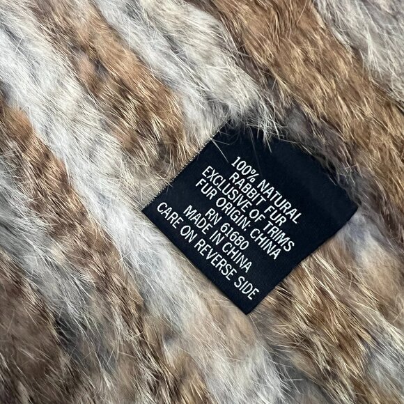 525 America Luxe 100% Rabbit Real Fur Vest Size Large - Picture 6 of 6